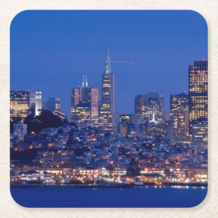 Posavasos Cuadrado De Papel Tomado del tejado de la prisión en Alcatraz