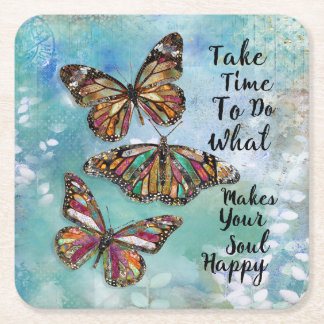 Posavasos Cuadrado De Papel Tomar tiempo