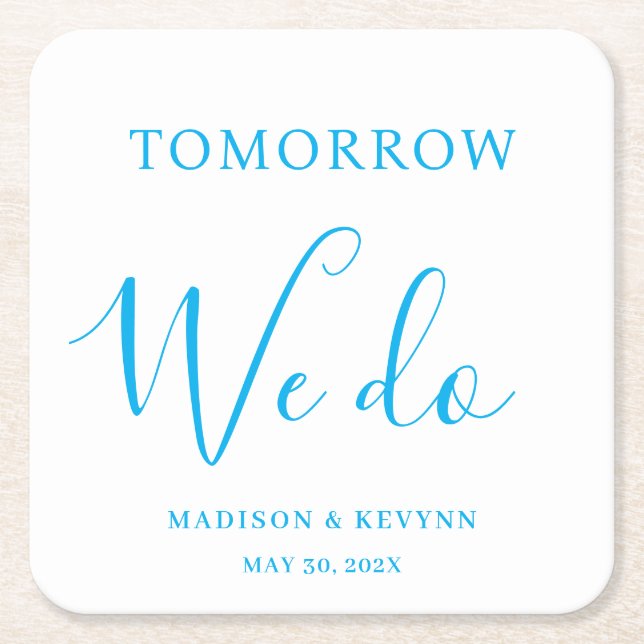 Posavasos Cuadrado De Papel Tomorrow We Do Minimal and Chic | Wedding  (Anverso)