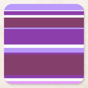 Posavasos Cuadrado De Papel Tonos de rayas violetas