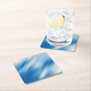 Posavasos Cuadrado De Papel Topacio azul