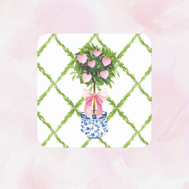 Posavasos Cuadrado De Papel Topiario cardíaco el día de San Valentín, abuelo m (Subido por el creador)