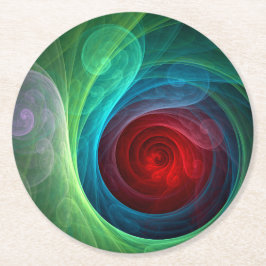 Posavasos Cuadrado De Papel Tormenta roja Floral Moderno Resumen Patrón de col