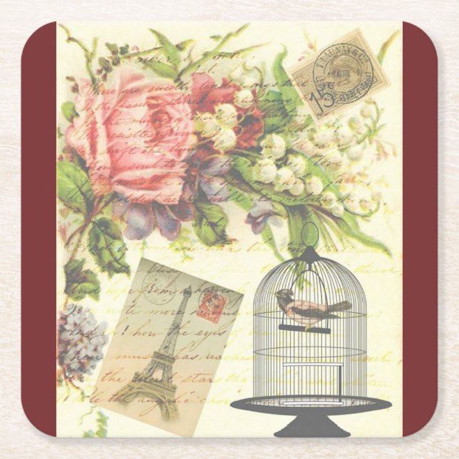 Posavasos Cuadrado De Papel Torneo de Burgundy de París (Anverso)