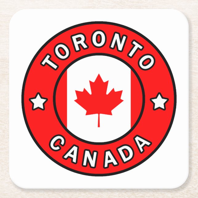Posavasos Cuadrado De Papel Toronto Canadá (Anverso)