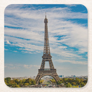 Posavasos Cuadrado De Papel Torre Eiffel en París