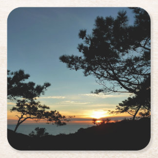Posavasos Cuadrado De Papel Torrey Pine Sunset III California