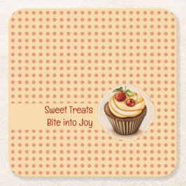 Posavasos Cuadrado De Papel Tortas y puntos