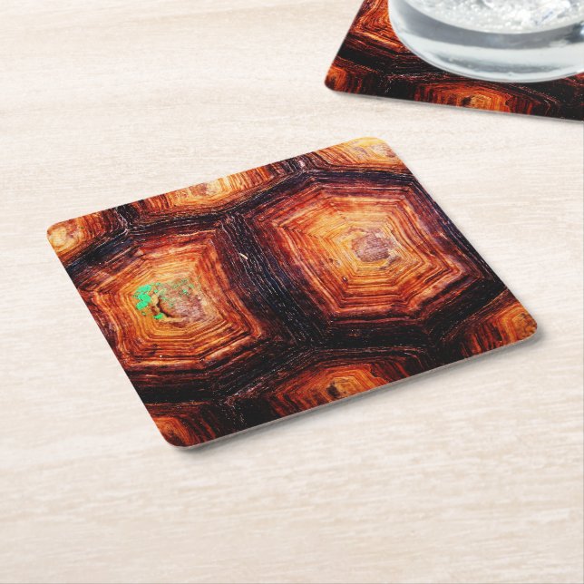 Posavasos Cuadrado De Papel Tortoisse (En perspectiva)