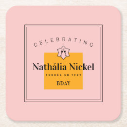 Posavasos Cuadrado De Papel Tosta de champaña