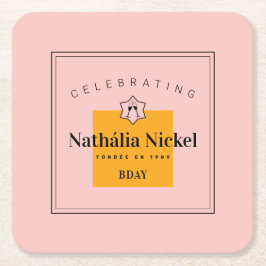 Posavasos Cuadrado De Papel Tosta de champaña