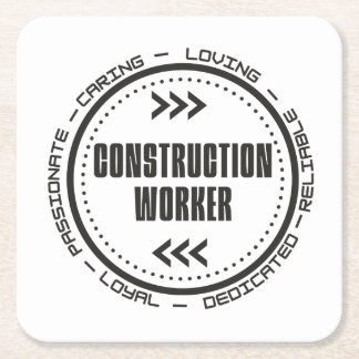 Posavasos Cuadrado De Papel Trabajador de construcción