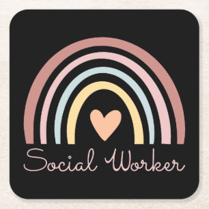 Posavasos Cuadrado De Papel Trabajador social II
