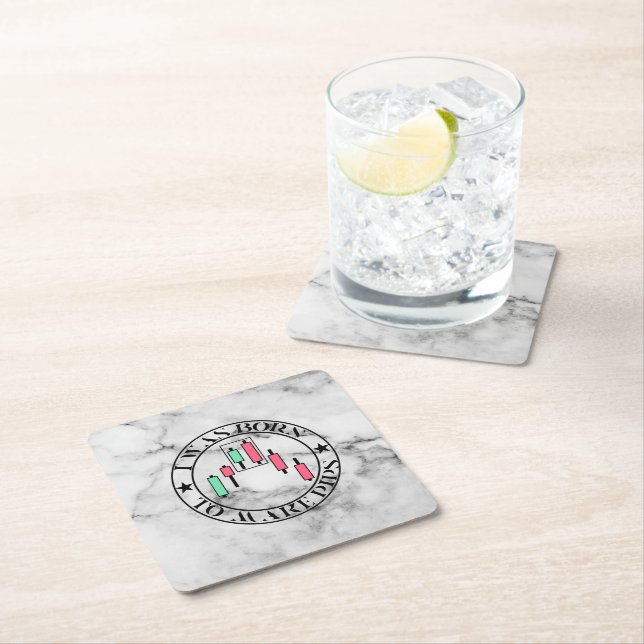 Posavasos Cuadrado De Papel Trade Design | Bearish pattern Marble | Pips (In situ)