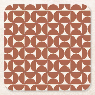 Posavasos Cuadrado De Papel Trama moderna de mediados del siglo XX Rust Terrac