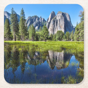 Posavasos Cuadrado De Papel Tranquilidad en Yosemite