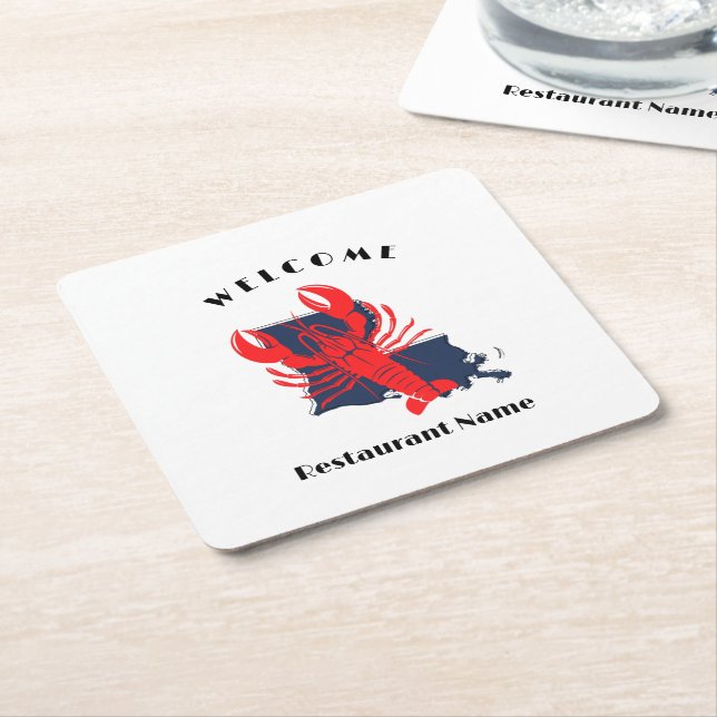 Posavasos Cuadrado De Papel Trayectoria de bienvenida moderna Nombre personali (En perspectiva)