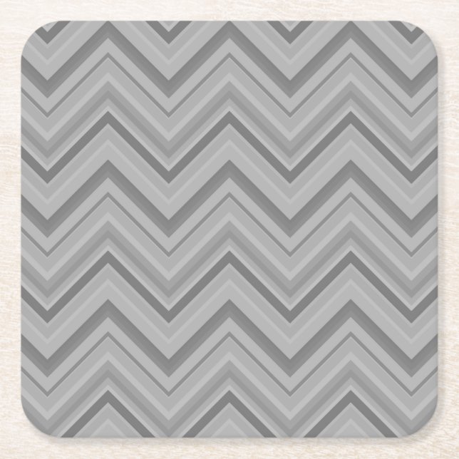 Posavasos Cuadrado De Papel Trazos grises zigzag (Anverso)