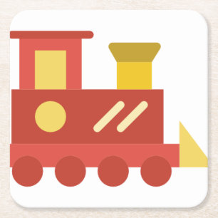 Posavasos Cuadrado De Papel tren de juguete