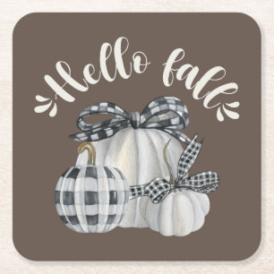 Posavasos Cuadrado De Papel Tres Calabaza Hola Caída