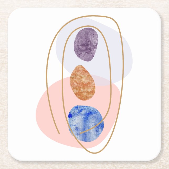 Posavasos Cuadrado De Papel Tres piedras (Anverso)