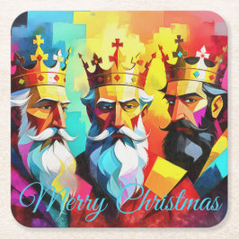 Posavasos Cuadrado De Papel Tres Reyes