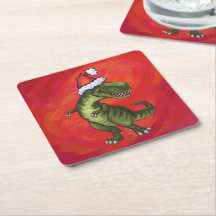 TRex Dino en Santa Hat en Red
