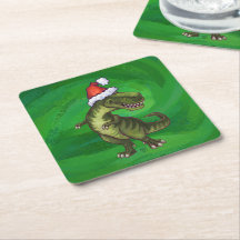 TRex en Santa Hat en Green