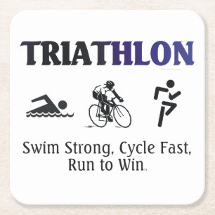 Posavasos Cuadrado De Papel Triathlon SUPERIOR
