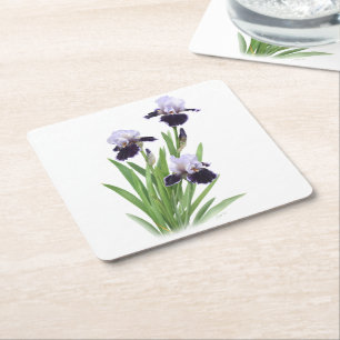 Posavasos Cuadrado De Papel Trío de Iris