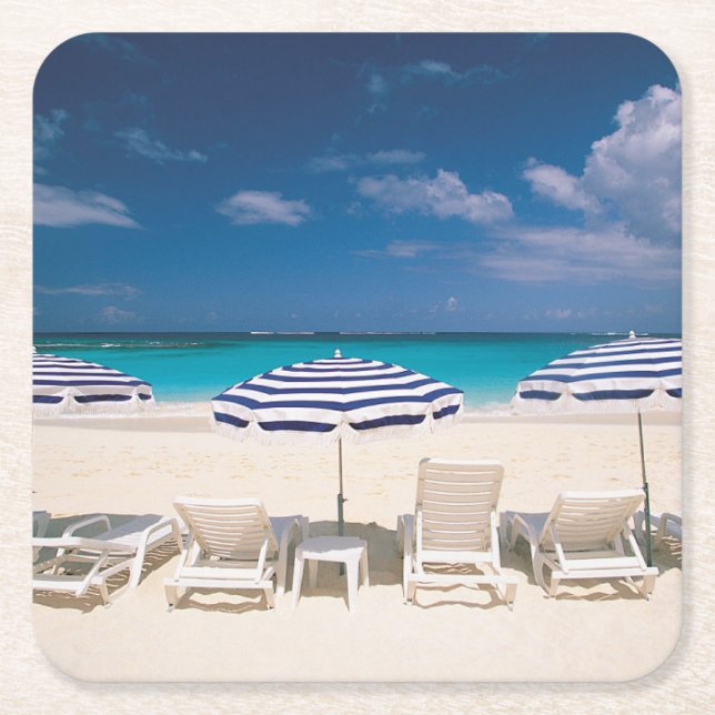Posavasos Cuadrado De Papel Tropical Beaches | Tropical Beach Anguilla (Anverso)