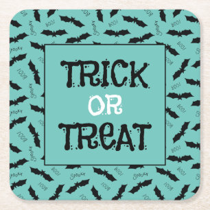 Posavasos Cuadrado De Papel Truco o truco de la fiesta de Halloween