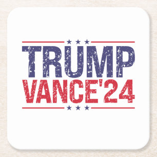 Posavasos Cuadrado De Papel Trump Vance 2024