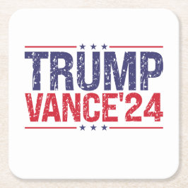 Posavasos Cuadrado De Papel Trump Vance 2024