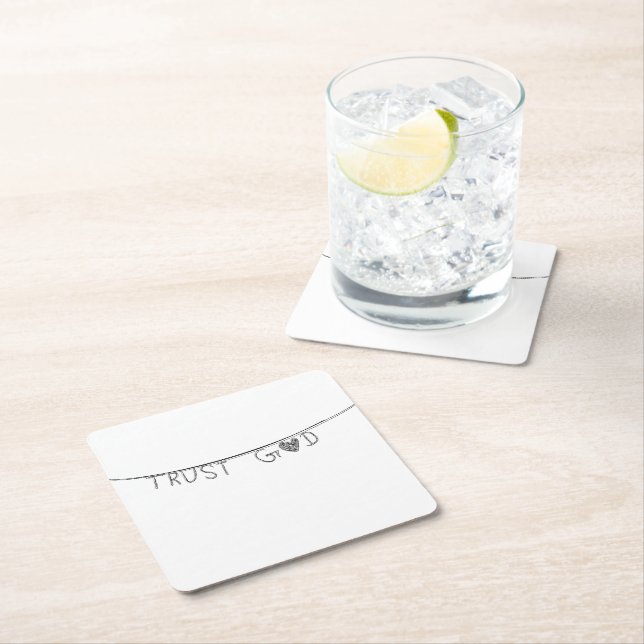 Posavasos Cuadrado De Papel Trust God (In situ)