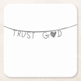 Posavasos Cuadrado De Papel Trust God