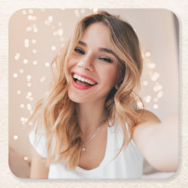 Posavasos Cuadrado De Papel Tu cara en un cumpleaños