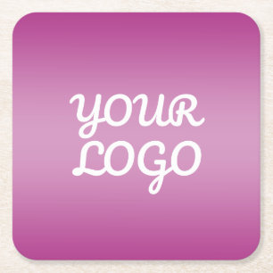 Posavasos Cuadrado De Papel Tu Logo & Moderno Simple Ombre   Púrpura