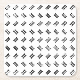Posavasos Cuadrado De Papel Tu Logotipo Patrón simple alterno repetitivo