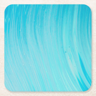 Posavasos Cuadrado De Papel Tubo Azul Ola Agua Fresca Teal