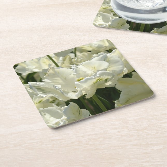 Posavasos Cuadrado De Papel Tulila el blanco (En perspectiva)