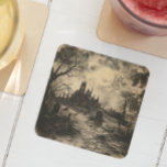 Posavasos Cuadrado De Papel Tumba de cementerio de Halloween<br><div class="desc">Este diseño se puede personalizar eligiendo la opción Editar diseño. También puede transferir a otros artículos. Póngase en contacto conmigo en colorflowcreations@gmail.com o utilice la opción de chat en la parte superior de la página si desea tener este diseño en otro producto o necesita ayuda con este diseño. Ver más...</div>