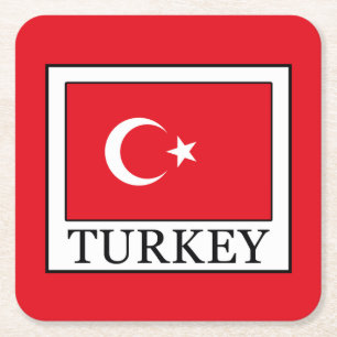 Posavasos Cuadrado De Papel Turquía