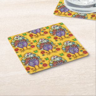 POSAVASOS CUADRADO DE PAPEL TURQUÍA HUESE COLORIDO PUEBLO GRACIAS A LA ESQUEMA