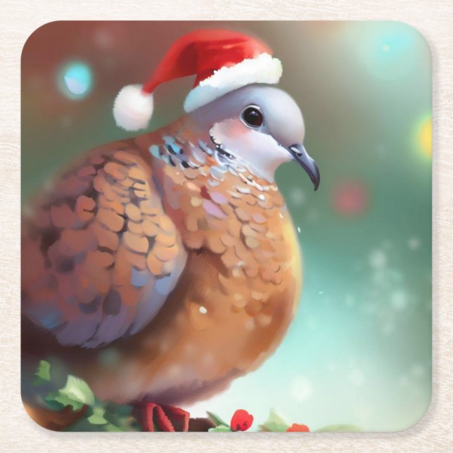 Posavasos Cuadrado De Papel Turtle Dove 1 (Anverso)