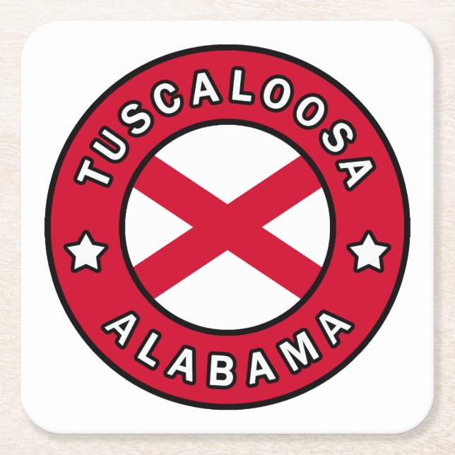 Posavasos Cuadrado De Papel Tuscaloosa Alabama (Anverso)