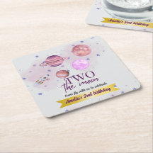 Two The Moon 2nd Birthday Girl Moon Stars Rocket