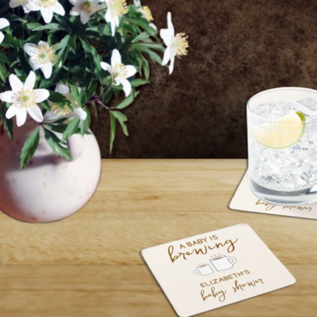 Posavasos Cuadrado De Papel Un bebé está preparando Baby Shower (Subido por el creador)