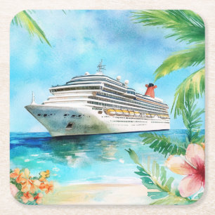 Posavasos Cuadrado De Papel Un crucero de verano