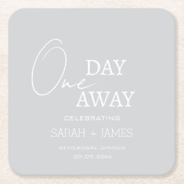 Posavasos Cuadrado De Papel Un día antes de la fiesta de la cena de la boda gr